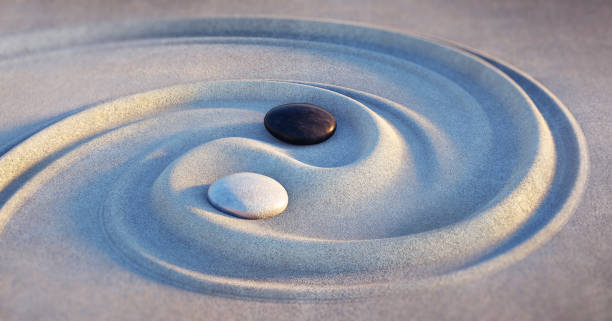Spirale de sable Spirale representant le ying et le yang